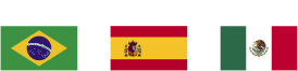 Bandeiras dos países onde a Waterfy atua
